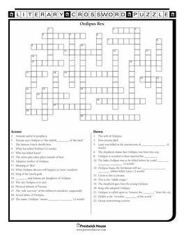Oedipus Rex Crossword Puzzle
