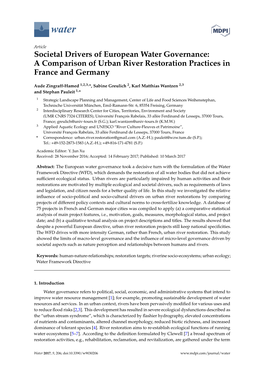Societal Drivers of European Water Governance: a Comparison of Urban River Restoration Practices in France and Germany