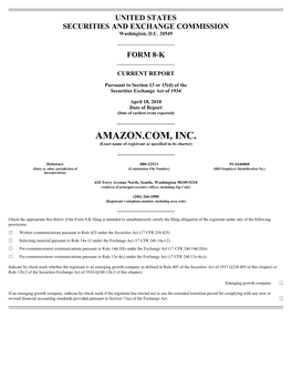 AMAZON.COM, INC. (Exact Name of Registrant As Specified in Its Charter)