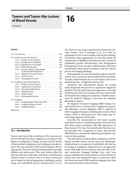 Tumors and Tumor-Like Lesions of Blood Vessels 16 F.Ramon