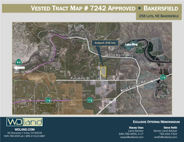 Vested Tract Map # 7242 Approved • Bakersfield 258 Lots, Ne Bakersfield