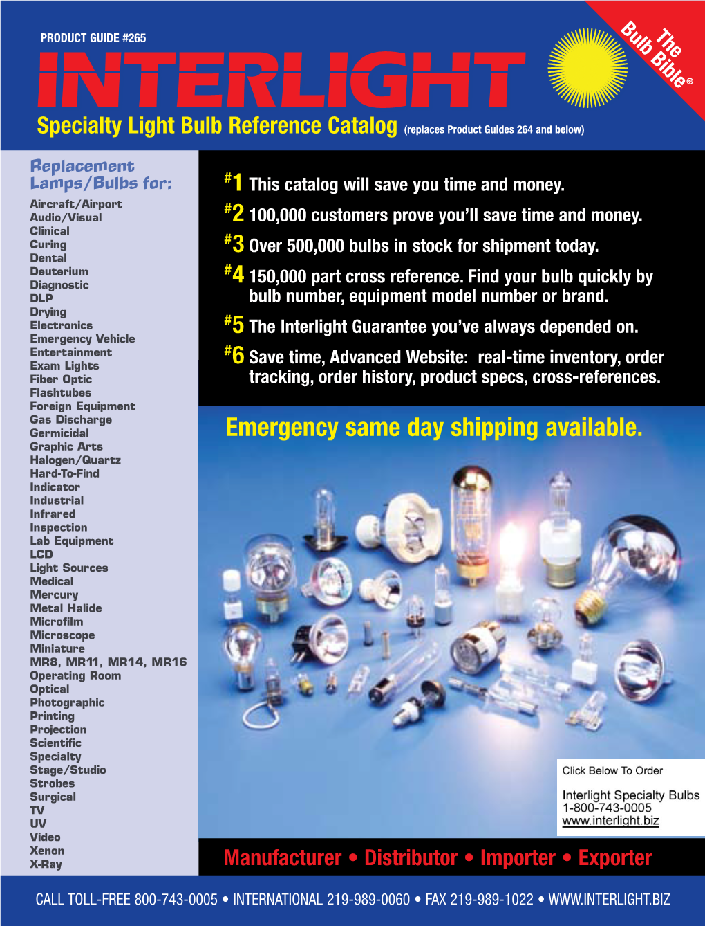 Specialty Light Bulb Reference Catalog (Replaces Product Guides 264 and Below)