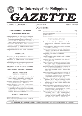 GAZETTE VOLUME XLI, NUMBER 2 April-June 2010 ISSN No