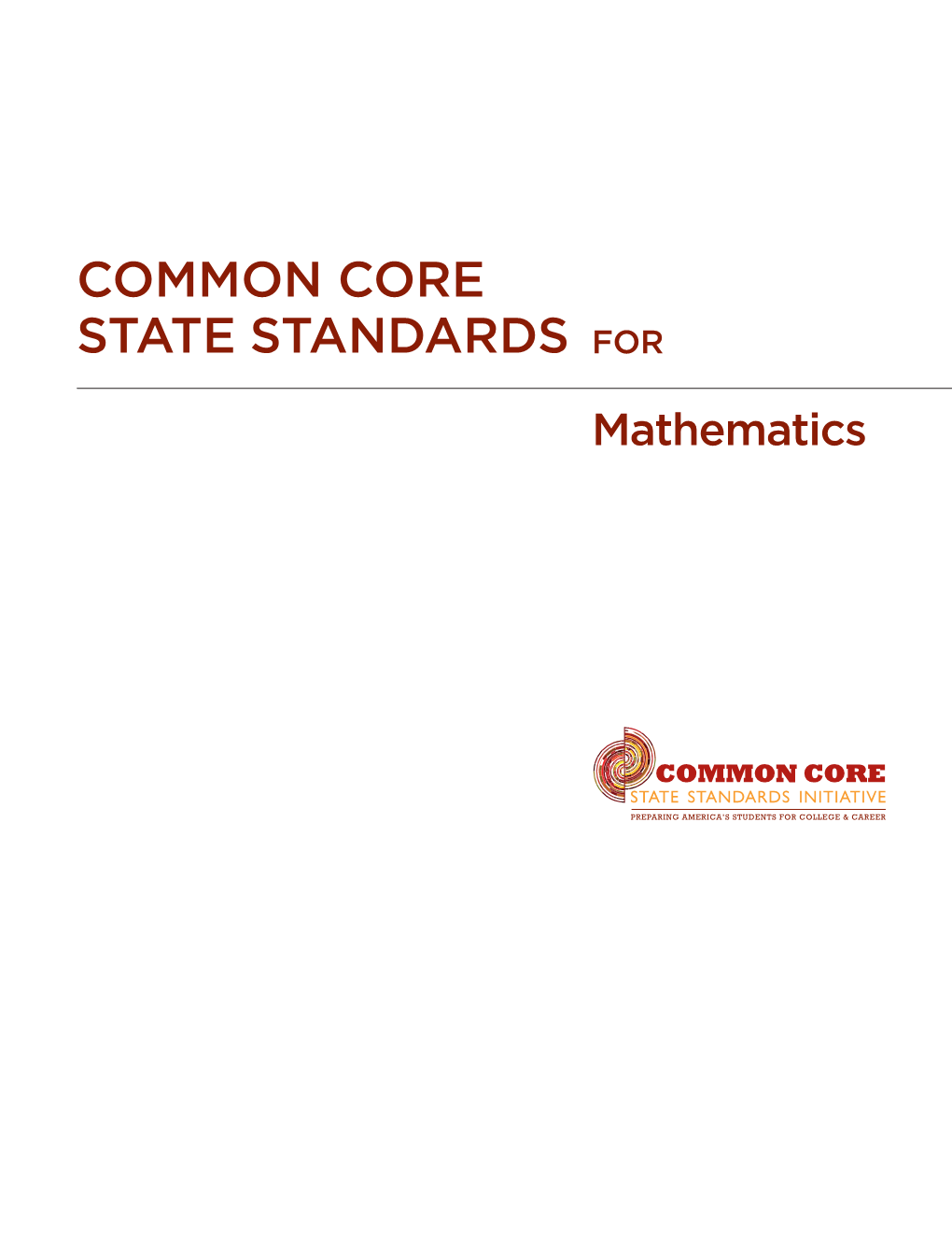 Common Core State Standards for MATHEMATICS