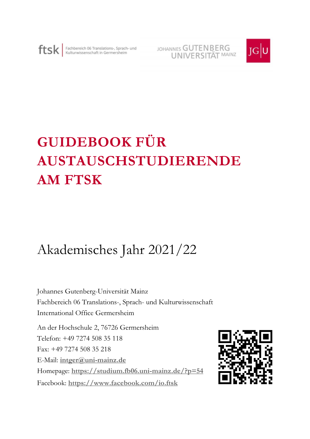 Guidebook Für Austauschstudierende Am Ftsk