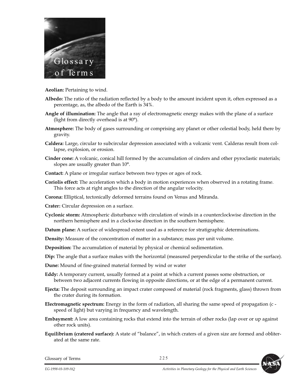 NASA Planetary Glossary.Pdf