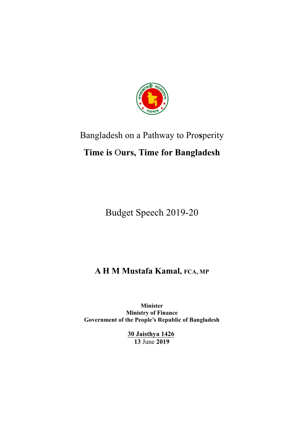 Budget Speech 2019-20