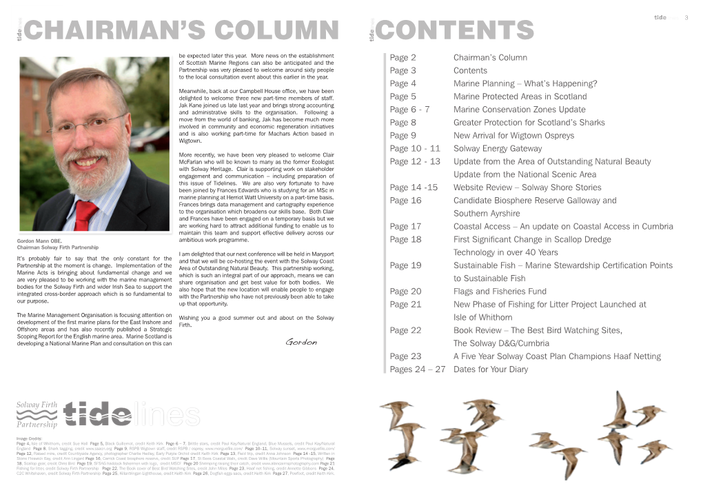 CONTENTS Chairman's Column