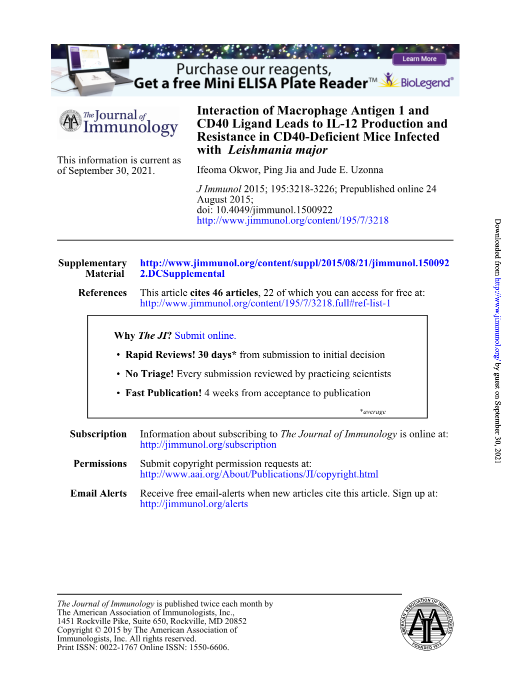 Leishmania Major with Resistance in CD40-Deficient Mice Infected CD40