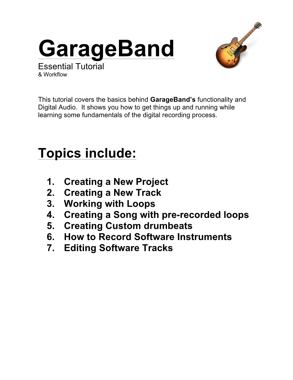 Garageband Essential Tutorial & Workflow