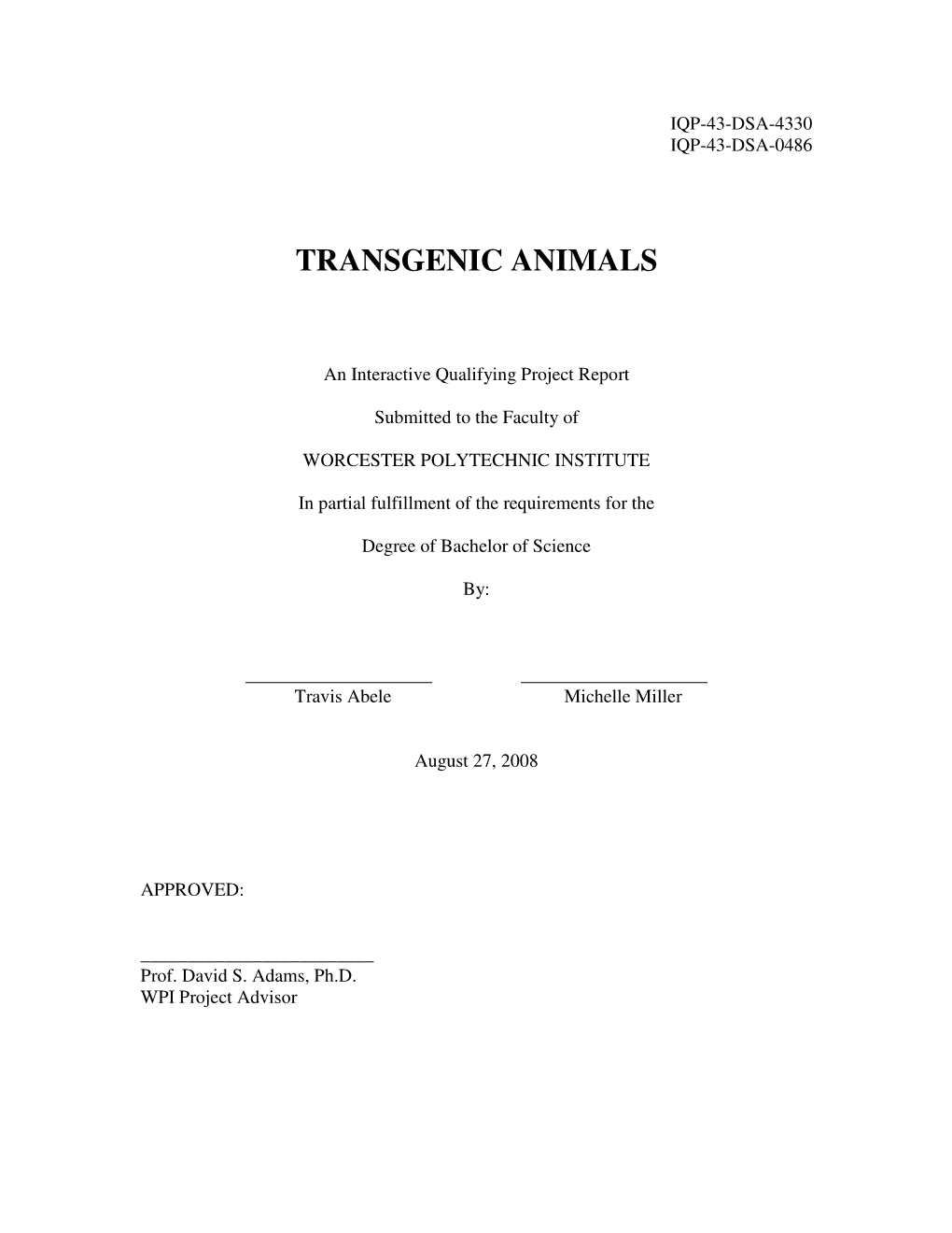 Transgenic Animals