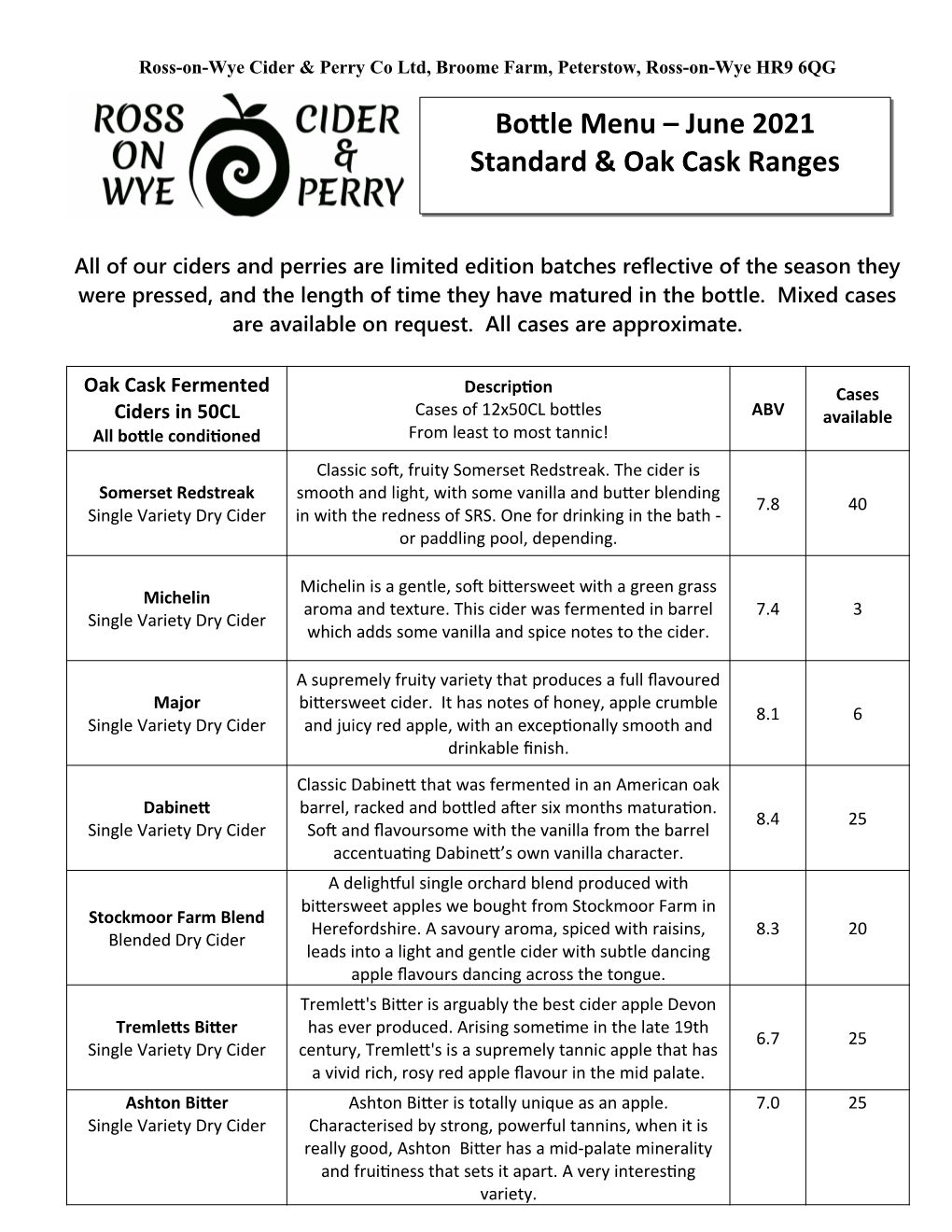 Single Variety Ciders