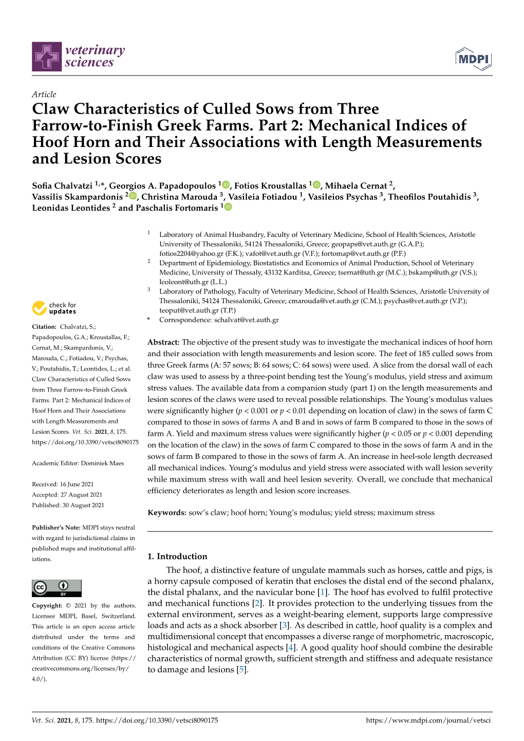 Mechanical Indices of Hoof Horn and Their Associations with Length Measurements and Lesion Scores