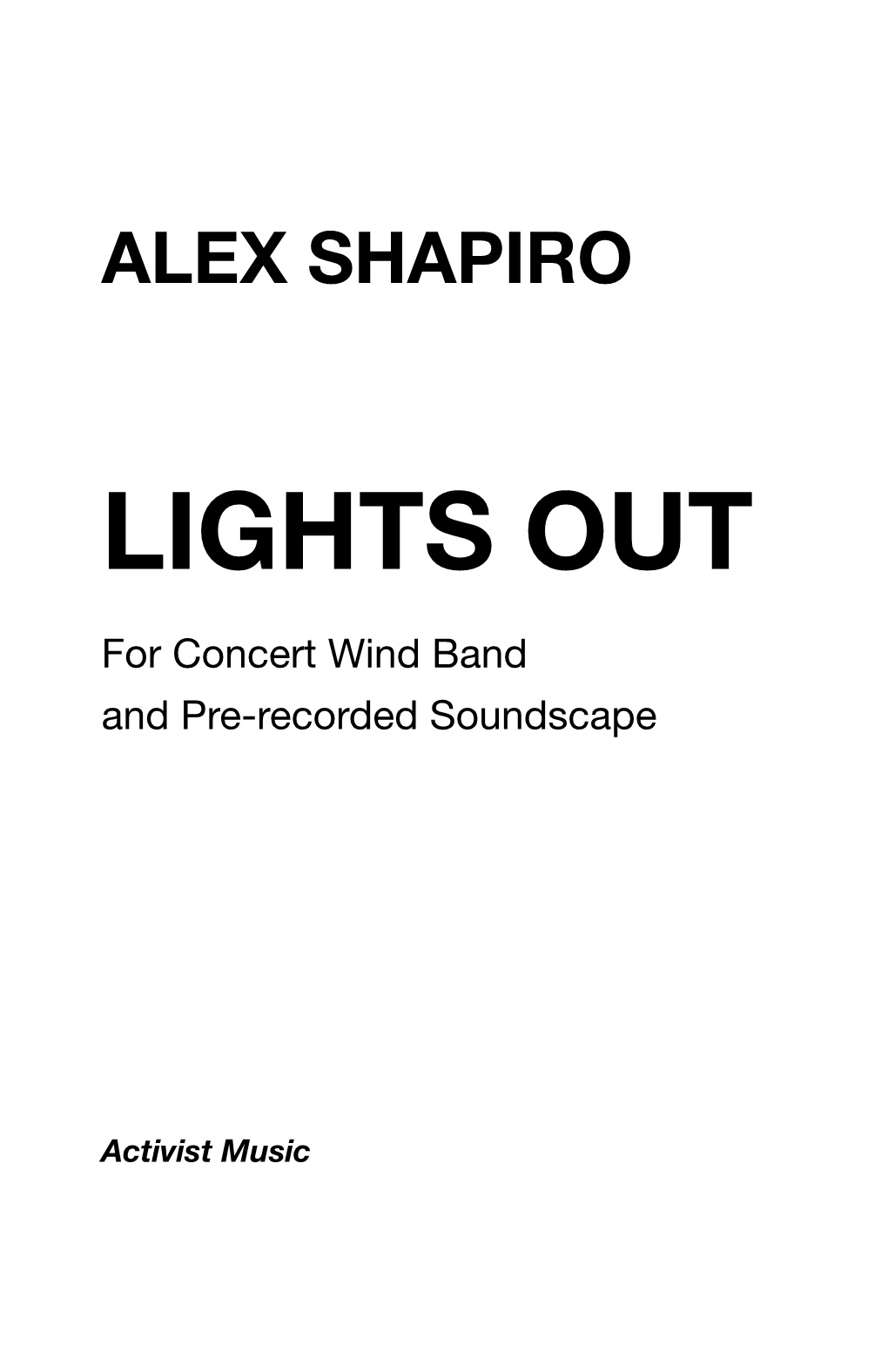 Alex Shapiro Lights Out