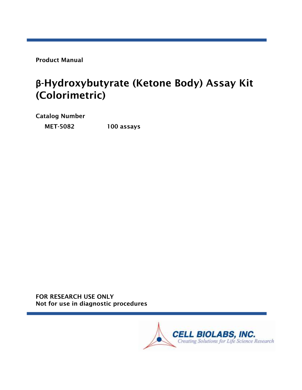 Β-Hydroxybutyrate (Ketone Body) Assay Kit