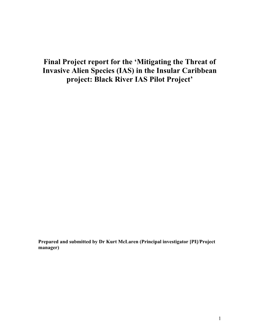 Black River Pilot Project