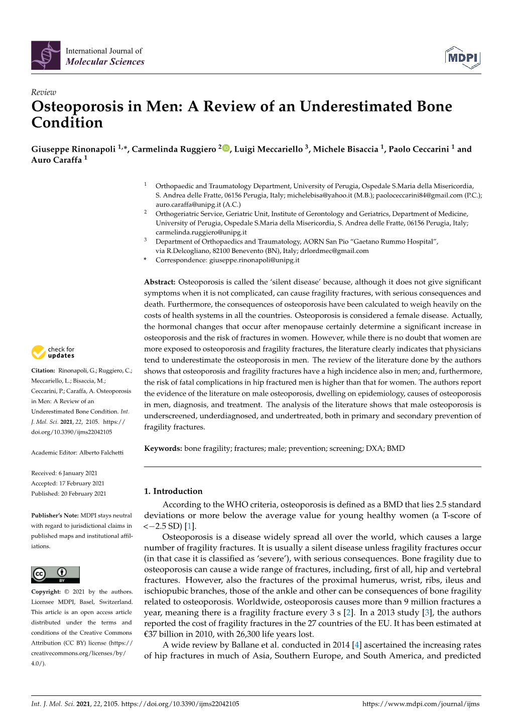 Osteoporosis in Men: a Review of an Underestimated Bone Condition