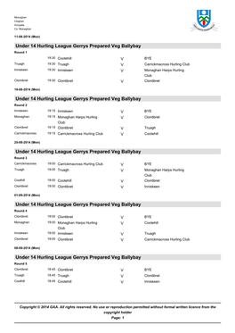 Under 14 Hurling League