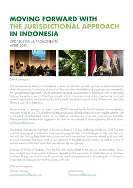 Moving Forward with the Jurisdictional Approach in Indonesia Update for Ja Proponents April 2019