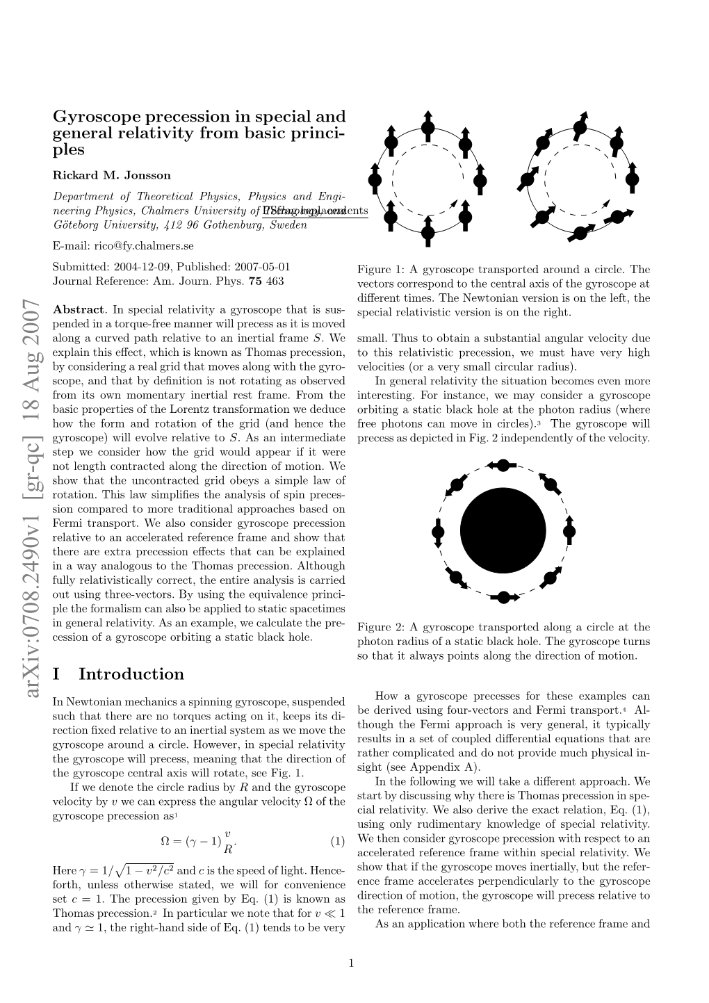 Gyroscope Precession in Special and General Relativity from Basic Principles