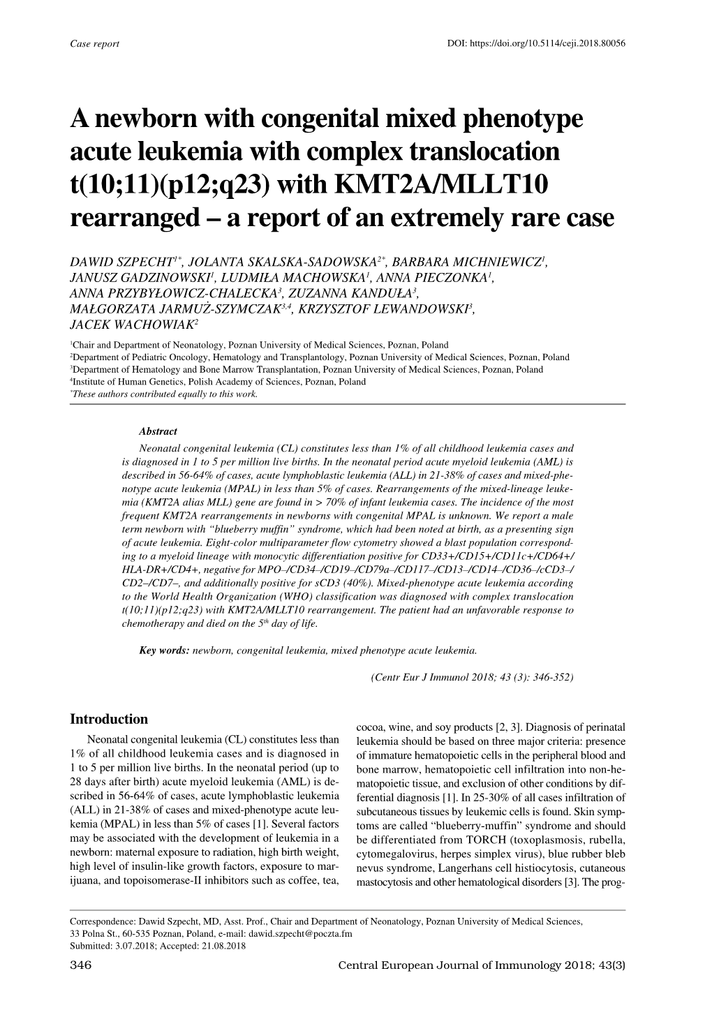 A Newborn with Congenital Mixed Phenotype