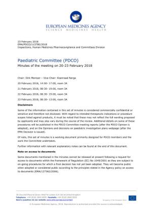 PDCO Minutes of the 20-23 February 2018 Meeting