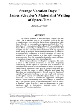 James Schuyler's Materialist Writing of Space-Time.Pdf