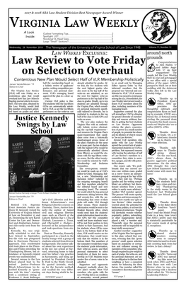 Law Review to Vote Friday on Selection Overhaul