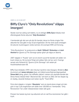 Biffy Clyro's "Only Revolutions" Släpps Imorgon!