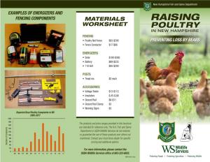 Raising Poultry: Preventing Loss by Bears