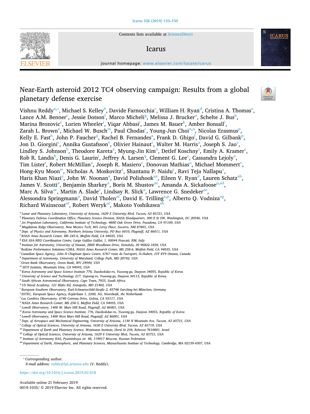 Near-Earth Asteroid 2012 TC4 Observing Campaign Results From