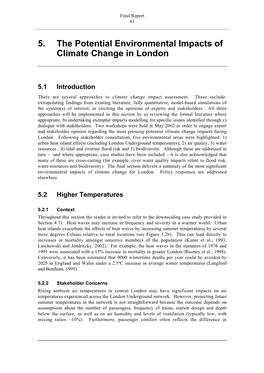 Londons Warming Technical Report