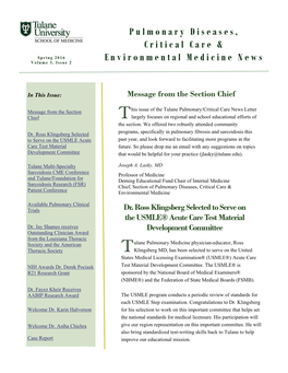 Pulmonary Diseases, Critical Care & Environmental Medicine News