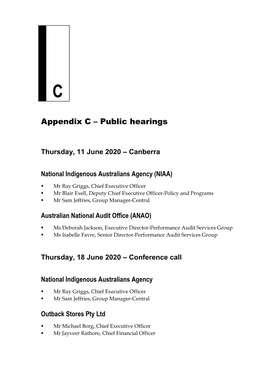 Appendix C: Public Hearings