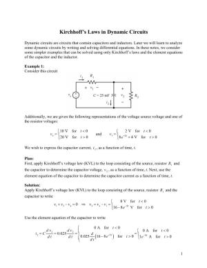 Kirchhoff's Laws in Dynamic Circuits