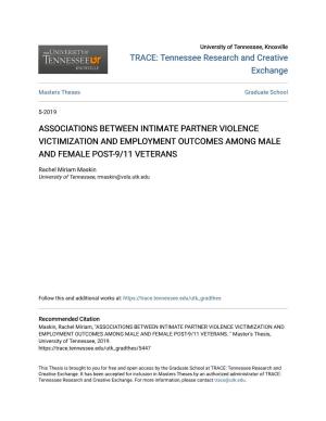 Associations Between Intimate Partner Violence Victimization and Employment Outcomes Among Male and Female Post-9/11 Veterans