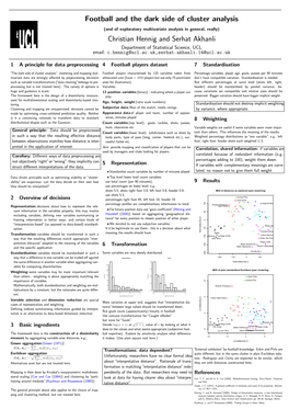 Football and the Dark Side of Cluster Analysis Christian Hennig And