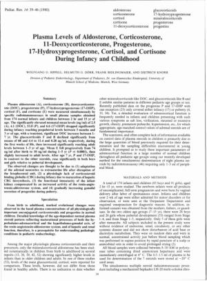Plasma Levels of Aldosterone, Corticosterone, 1 1