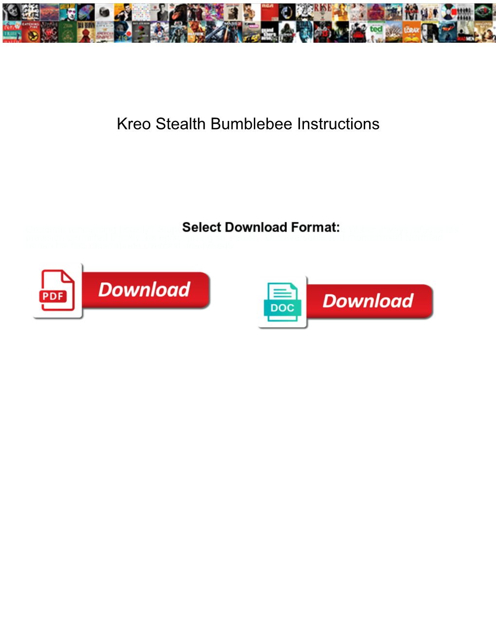 Kreo Stealth Bumblebee Instructions