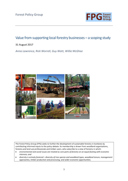 Value from Supporting Local Forestry Businesses – a Scoping Study