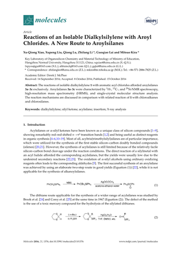 Reactions of an Isolable Dialkylsilylene with Aroyl Chlorides