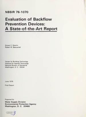 Evaluation of Backflow Prevention Devices: a State-Of-The-Art Report
