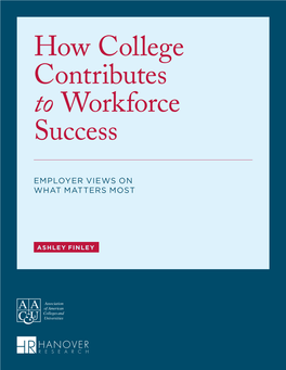 How College Contributes to Workforce Success