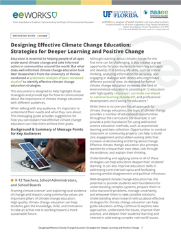 Designing Effective Climate Change Education