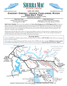 Cherry Creek / Upper Tuolumne River One-Day Trip