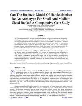 Can the Business Model of Handelsbanken Be an Archetype