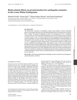 Basin-Related Effects on Ground Motion for Earthquake Scenarios In