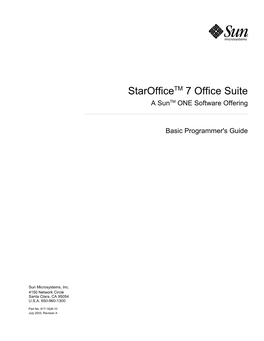Basic Programmer's Guide Staroffice[TM] 7