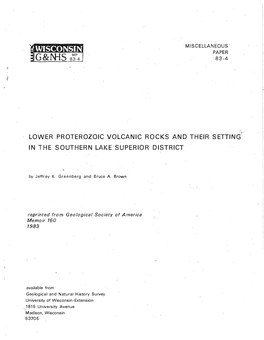 Ous' Paper Lower Proterozoic Volcanic Rocks and Their