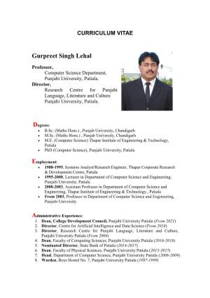 Dr. Gurpreet Singh Lehal